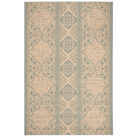 Safavieh 5 ft. 3 in. x 7 ft. 6 in. Beach House Rectangle Indoor & Outdoor Area Rugs Aqua & Cream BHS174K-5